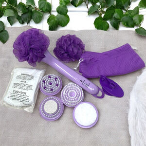 NEW Spin Spa Body Brush Set 10 Pc Microdermabrasion Pumice Cleansing Unboxed